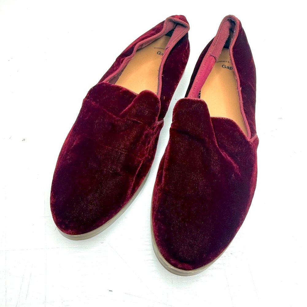 GAP Factory Velvet Almond Office Academia Holiday Loafer Womens 9 Red Port Wine